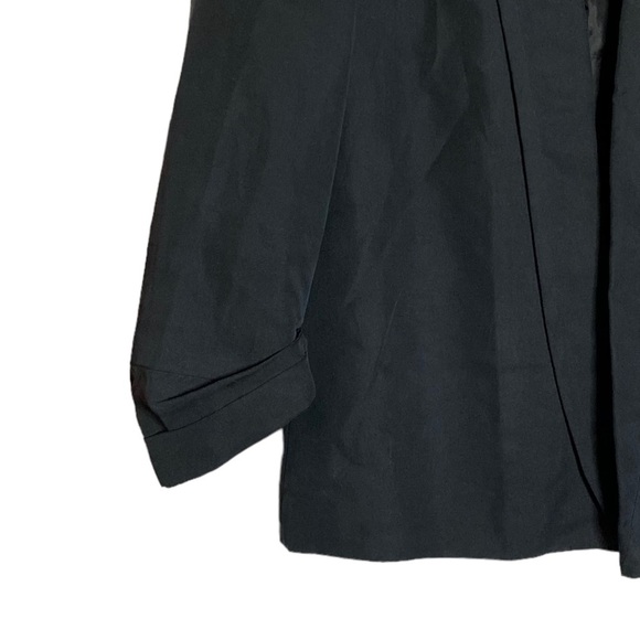 Express Black Lined Long Sleeve Open Front Folded Sleeves Blazer 2 - Picture 4 of 14